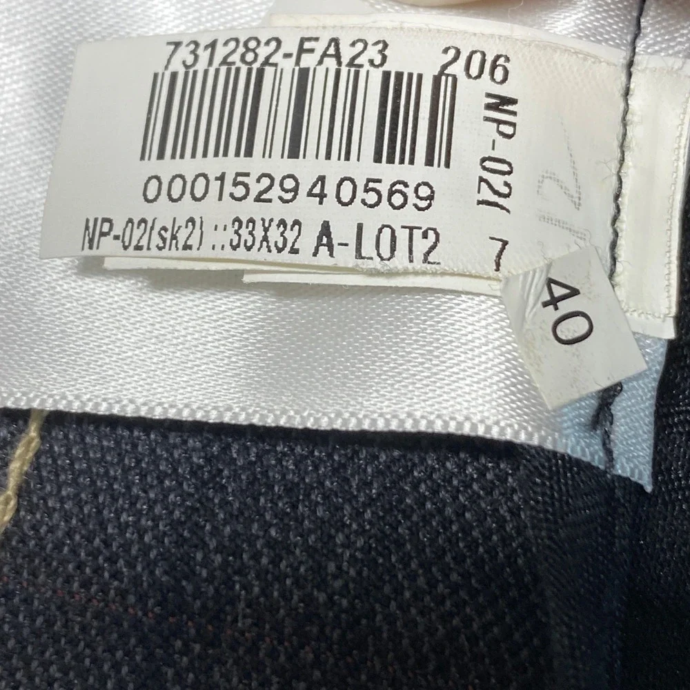 Banana Republic Mens 33x32 Grey Plaid Slim Tapered Fit Stretch Trousers Pants